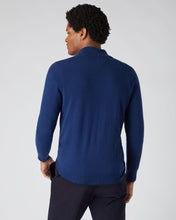 Load image into Gallery viewer, N.Peal Men&#39;s The Carnaby Half Zip Cashmere Jumper French Blue
