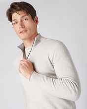 Load image into Gallery viewer, N.Peal Men&#39;s The Carnaby Half Zip Cashmere Jumper Pebble Grey
