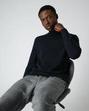 Load image into Gallery viewer, Men&#39;s Turtle Neck Sweater in Navy
