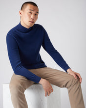 Load image into Gallery viewer, N.Peal Men&#39;s Turtle Neck Cashmere Jumper French Blue
