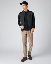 Load image into Gallery viewer, N.Peal Men&#39;s Fine Gauge Cashmere Zip Through Padded Gilet Dark Charcoal Grey
