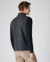 Load image into Gallery viewer, N.Peal Men&#39;s Fine Gauge Cashmere Zip Through Padded Gilet Dark Charcoal Grey
