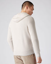 Load image into Gallery viewer, N.Peal Men&#39;s Half Button Hooded Cashmere Jumper Snow Grey
