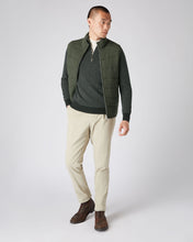 Load image into Gallery viewer, N.Peal Men&#39;s Carnaby Half Zip Birdseye Cashmere Jumper Dark Green
