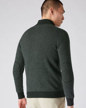 Load image into Gallery viewer, N.Peal Men&#39;s Carnaby Half Zip Birdseye Cashmere Jumper Dark Green
