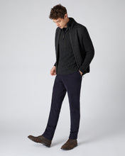 Load image into Gallery viewer, N.Peal Men&#39;s Fur Trim Half Zip Cashmere Jumper Dark Charcoal Grey
