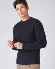 Load image into Gallery viewer, N.Peal Men&#39;s Chunky Rib Cashmere Jumper Navy Blue
