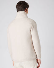 Load image into Gallery viewer, N.Peal Men&#39;s Fur Lined Shawl Cashmere Cardigan Heather Beige Brown
