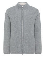 Load image into Gallery viewer, N.Peal Men&#39;s Rib Padded Cashmere Jacket Flannel Grey
