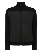 Load image into Gallery viewer, N.Peal Men&#39;s Quilted Woven Mix Jacket Black
