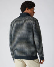 Load image into Gallery viewer, N.Peal Men&#39;s Stitch Pattern Roll Neck Cashmere Jumper Grigio Blue
