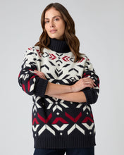 Load image into Gallery viewer, N.Peal Unisex Jacquard Pattern Cashmere Jumper Navy Blue
