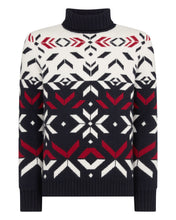 Load image into Gallery viewer, N.Peal Unisex Jacquard Pattern Cashmere Jumper Navy Blue
