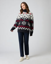 Load image into Gallery viewer, N.Peal Unisex Jacquard Pattern Cashmere Jumper Navy Blue
