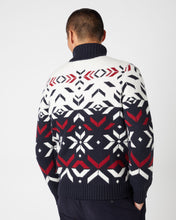 Load image into Gallery viewer, N.Peal Unisex Jacquard Pattern Cashmere Jumper Navy Blue
