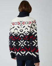Load image into Gallery viewer, N.Peal Unisex Jacquard Pattern Cashmere Jumper Navy Blue
