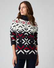 Load image into Gallery viewer, N.Peal Unisex Jacquard Pattern Cashmere Jumper Navy Blue
