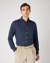 Load image into Gallery viewer, N.Peal Men's Button Down Collar Shirt Blue
