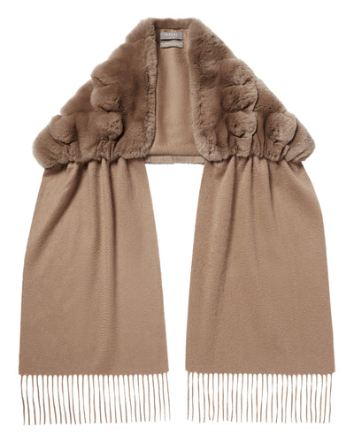 N.Peal Women's St Moritz Fur Neck Scarf Dark Tan Brown