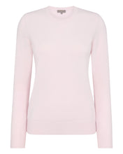 Load image into Gallery viewer, N.Peal Women&#39;s Evie Classic Round Neck Cashmere Jumper Quartz Pink
