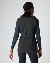 Load image into Gallery viewer, N.Peal Women&#39;s Fur Placket Milano Cashmere Gilet Dark Charcoal Grey
