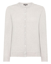 Load image into Gallery viewer, N.Peal Women's Round Neck Cashmere Cardigan Pebble Grey
