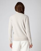 Load image into Gallery viewer, N.Peal Women's Round Neck Cashmere Cardigan Pebble Grey
