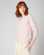 Load image into Gallery viewer, N.Peal Women&#39;s Olivia Round Neck Cashmere Cardigan Quartz Pink
