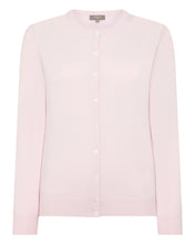 Load image into Gallery viewer, N.Peal Women&#39;s Olivia Round Neck Cashmere Cardigan Quartz Pink
