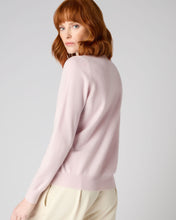Load image into Gallery viewer, N.Peal Women&#39;s Olivia Round Neck Cashmere Cardigan Quartz Pink
