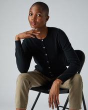 Load image into Gallery viewer, Women&#39;s Round Neck Cardigan in Black

