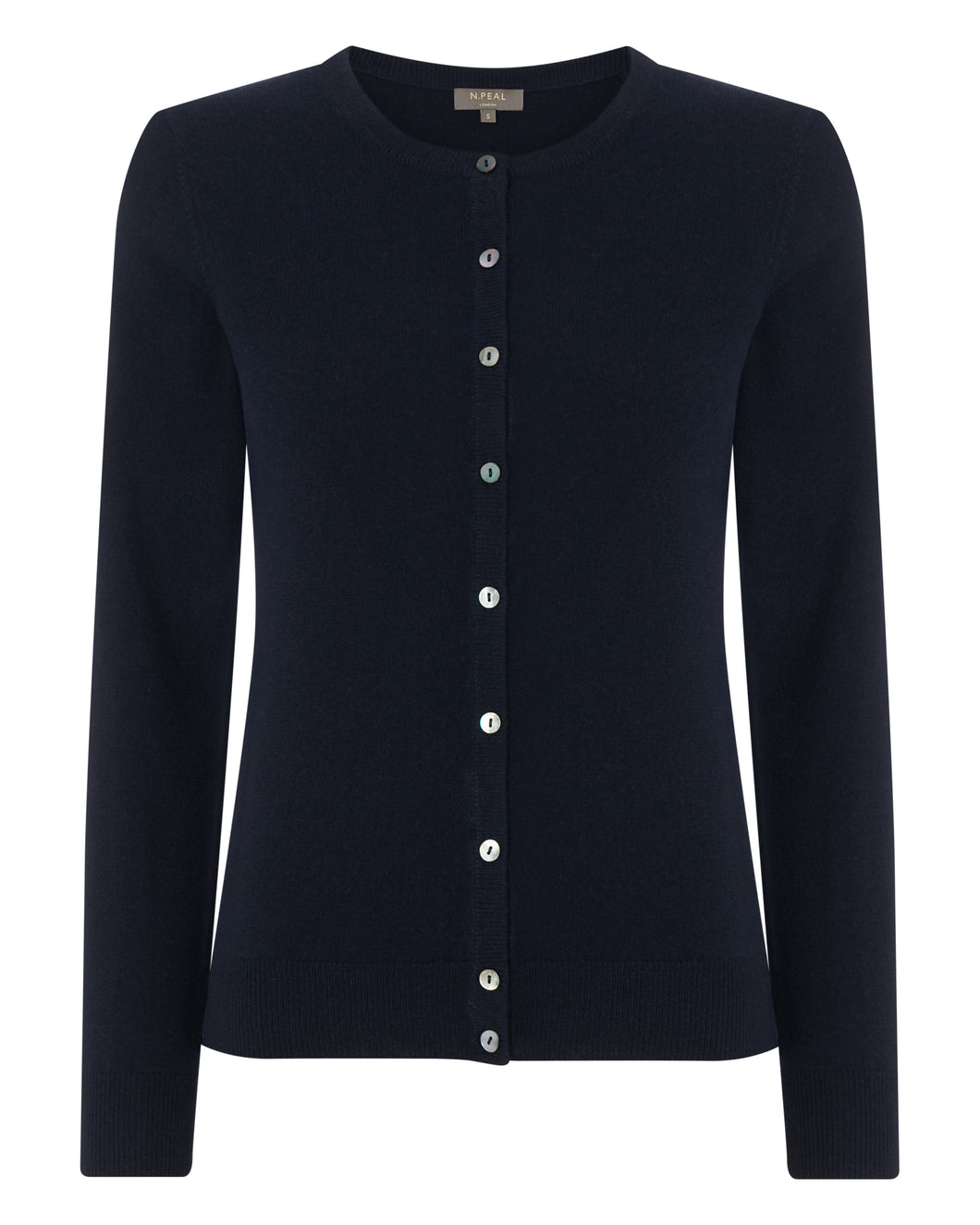 Women's Round Neck Cardigan in Navy