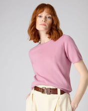 Load image into Gallery viewer, N.Peal Women&#39;s Round Neck Cashmere T Shirt Burano Pink
