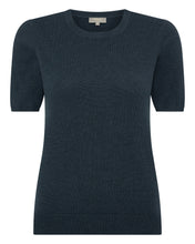 Load image into Gallery viewer, N.Peal Women&#39;s Round Neck Cashmere T Shirt Grigio Blue
