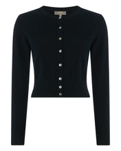 Load image into Gallery viewer, Women&#39;s Long Sleeve Cropped Cardigan in Black
