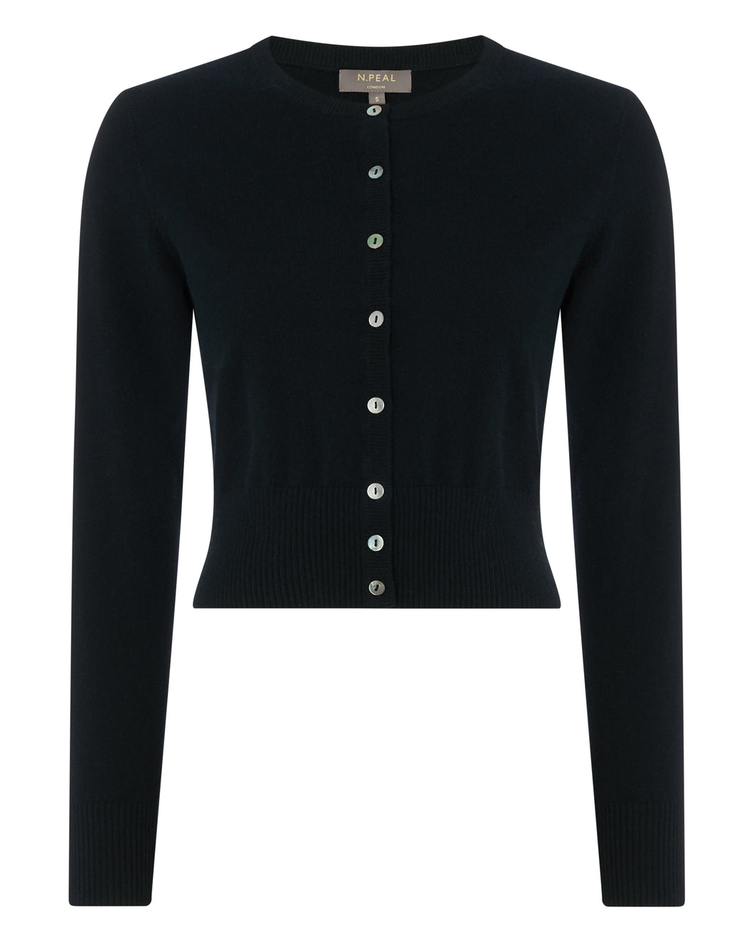 Women's Long Sleeve Cropped Cardigan in Black