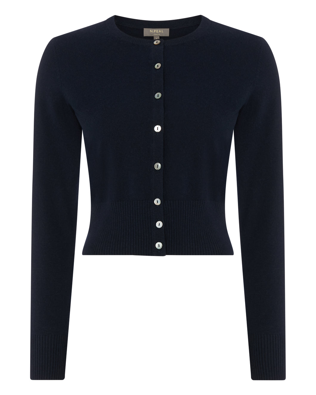 Women's Long Sleeve Cropped Cardigan in Navy