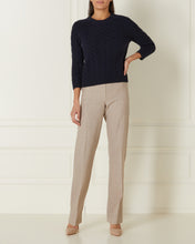 Load image into Gallery viewer, Women&#39;s Round Neck Cable Sweater in Navy
