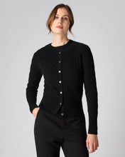 Load image into Gallery viewer, Women&#39;s Cable Cardigan in Black
