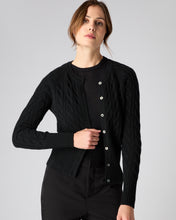 Load image into Gallery viewer, Women&#39;s Cable Cardigan in Black

