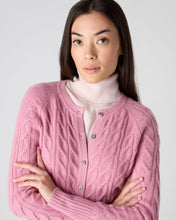 Load image into Gallery viewer, N.Peal Women&#39;s Cable Cashmere Cardigan Burano Pink
