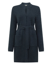 Load image into Gallery viewer, N.Peal Women&#39;s Basketweave Open Cashmere Cardigan Grigio Blue

