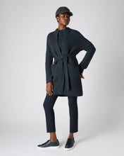 Load image into Gallery viewer, N.Peal Women&#39;s Basketweave Open Cashmere Cardigan Grigio Blue
