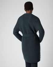 Load image into Gallery viewer, N.Peal Women&#39;s Basketweave Open Cashmere Cardigan Grigio Blue
