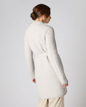 Load image into Gallery viewer, N.Peal Women&#39;s Basketweave Open Cashmere Cardigan Pebble Grey
