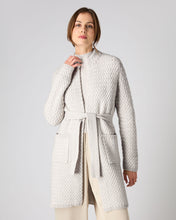Load image into Gallery viewer, N.Peal Women&#39;s Basketweave Open Cashmere Cardigan Pebble Grey
