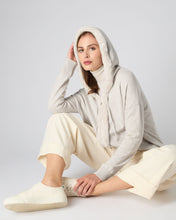 Load image into Gallery viewer, N.Peal Women&#39;s Rex Fur Trim Hoodie Pebble Grey
