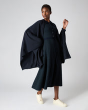 Load image into Gallery viewer, N.Peal Women&#39;s Cashmere Knitted Cape Navy Blue
