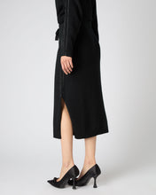 Load image into Gallery viewer, N.Peal Women&#39;s Metal Trim Cashmere Skirt Black
