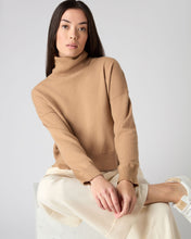 Load image into Gallery viewer, N.Peal Women&#39;s Relaxed Roll Neck Cashmere Jumper Sahara Brown
